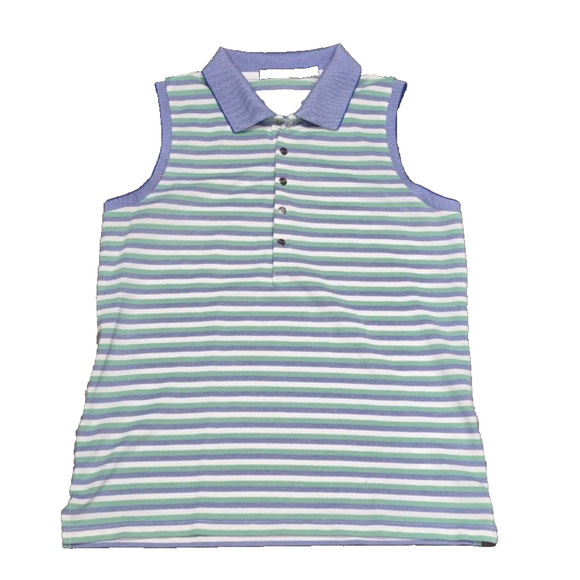 Polo Golf Tops - Polo Golf Ralph Lauren Top Women's Small Tailored Fit Striped Snap M A004955